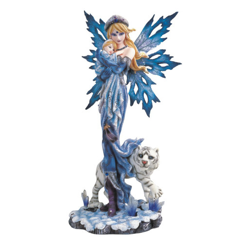 Winter Fairy with Child & White Tiger GS91517 Winter Fairy with Child & White Tiger GS91517