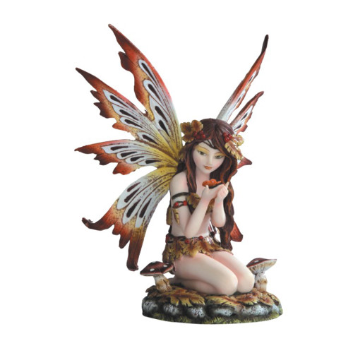 Fairy Kneeling On Leaves, Brown, GS91694 Fairy Kneeling On Leaves, Brown, GS91694