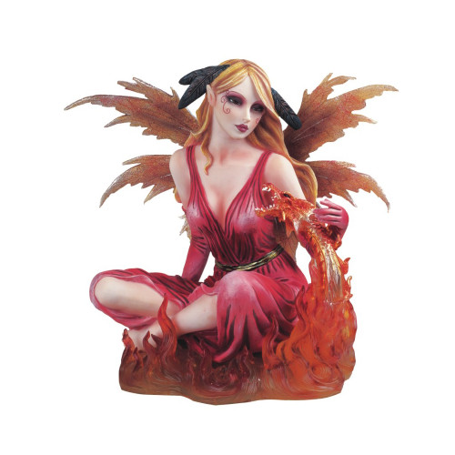 Fire Fairy With Dragon, Red 10"H GS91453 Fire Fairy With Dragon, Red 10"H GS91453
