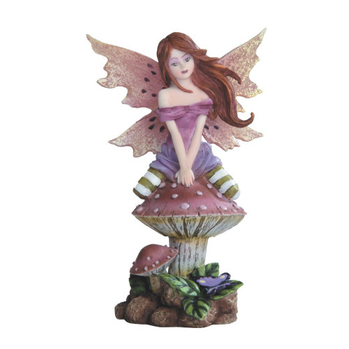 Fairy On Mushroom, Pink 6"H GS91697 Fairy On Mushroom, Pink 6"H GS91697