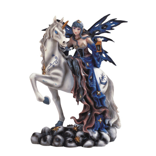 Fairy On Unicorn, Blue 10"H GS91464 Fairy On Unicorn, Blue 10"H GS91464