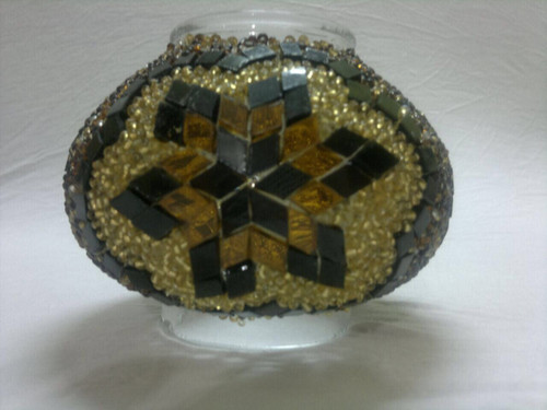 Turkish Mosaic Lamp Shade - B3 - Amber - Style 2 Turkish Mosaic Lamp Shade - B3 - Amber - Style 2
