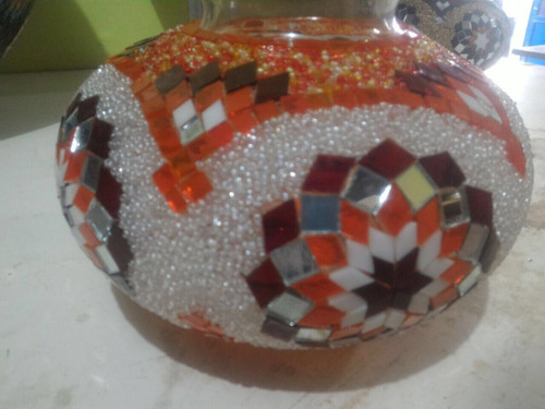Turkish Mosaic Lamp Shade - B3 - Orange - Style 2 Turkish Mosaic Lamp Shade - B3 - Orange - Style 2