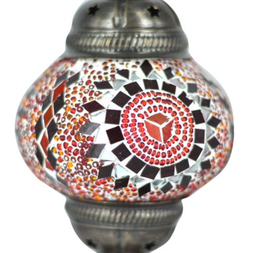 Turkish Mosaic Lamp Shade - B2 - Red - Style 2