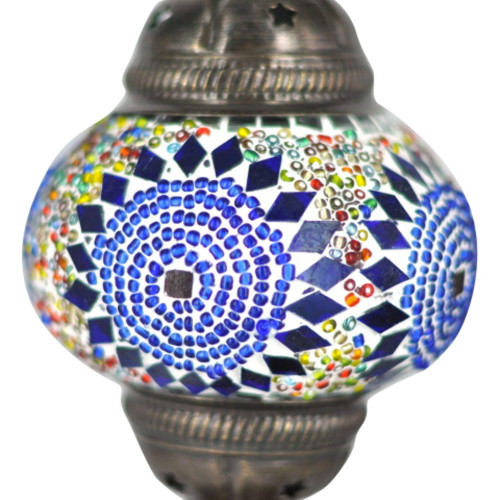 Turkish Mosaic Lamp Shade - B2 - Royal Blue - Style 1 Turkish Mosaic Lamp Shade - B2 - Royal Blue - Style 1