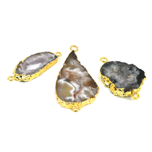 Natural Agate/Geode Pendants with Gold Finish Natural Agate/Geode Pendants with Gold Finish