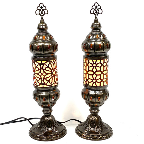 Lattice Ironwork Canvas Screen Lamp 16" MS3C Assorted 1 Count Lattice Ironwork Canvas Screen Lamp 16" MS3C Assorted 1 Count