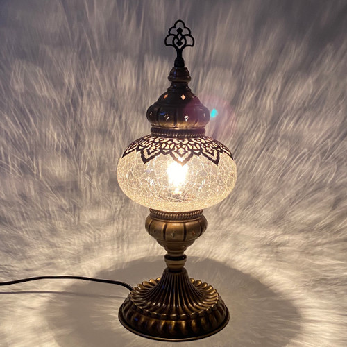 Traditional Ottoman 15" Table Lamp with Crackle Glass Assorted Traditional Ottoman 15" Table Lamp with Crackle Glass Assorted