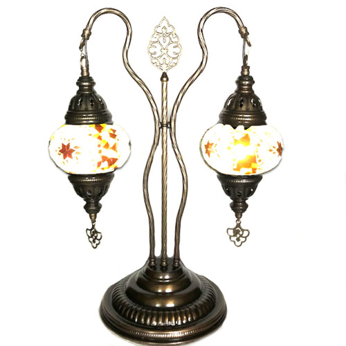 Turkish Mosaic Camel Neck Lamp - 11"x14x21" - DB2-DT-Rainbow Turkish Mosaic Camel Neck Lamp - 11"x14x21" - DB2-DT-Rainbow