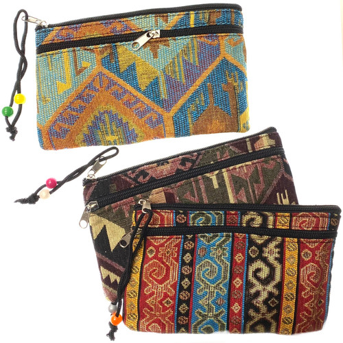 Small Turkish Fabric Coin Purse with Zipper Small Turkish Fabric Coin Purse with Zipper