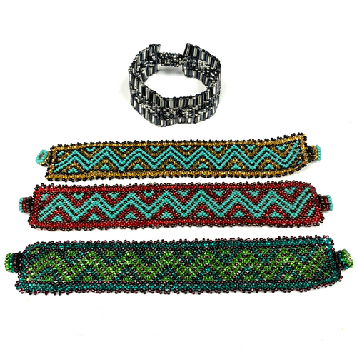 Flat Beaded Guatemalan Magnetic Bracelet Assorted 7.5"+-