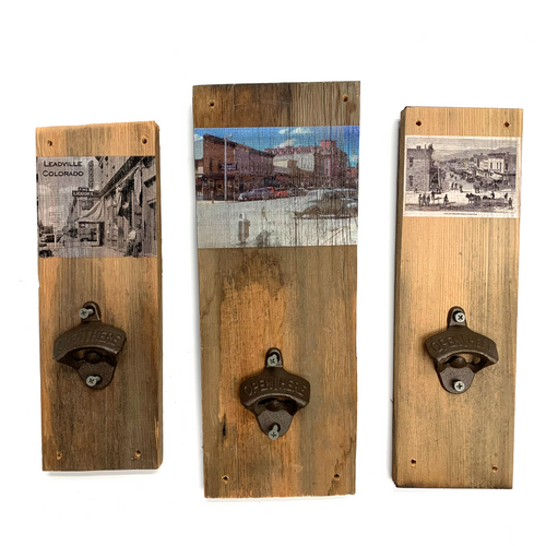 Antique Barn Wood Leadville Bottle Opener, Custom Printing Available! Antique Barn Wood Leadville Bottle Opener, Custom Printing Available!