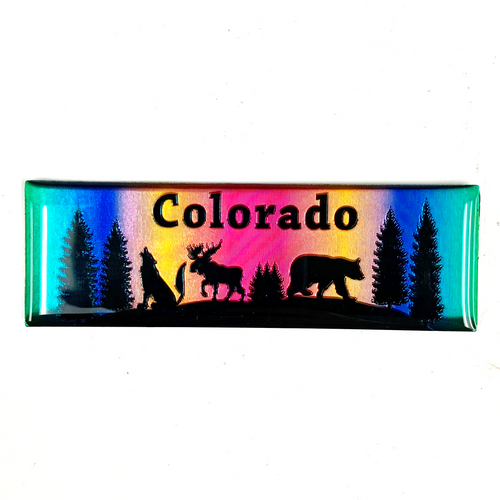 Colorado Bear and Moose Foil Fridge Magnet Colorado Bear and Moose Foil Fridge Magnet
