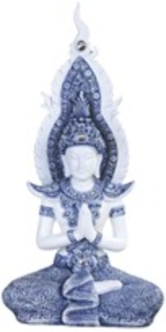 GS88258 Praying Buddha in Blue/White 12" high