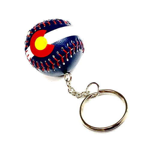 Stitched Baseball- Colorado Flag Key Chain Key Ring 4" Long Stitched Baseball- Colorado Flag Key Chain Key Ring 4" Long