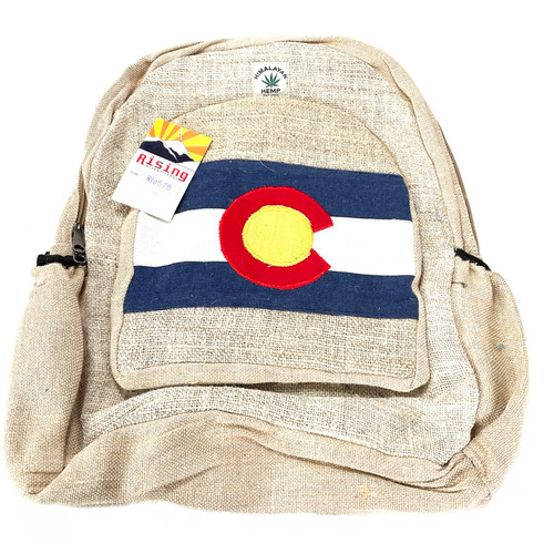 All Hemp with Colorado Flag Backpack 13" x 17"