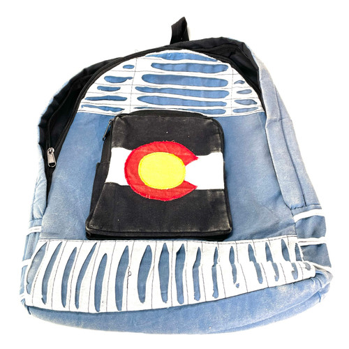 Bohemian Colorado Flag Cotton Backpack 15" x 15" Bohemian Colorado Flag Cotton Backpack 15" x 15"