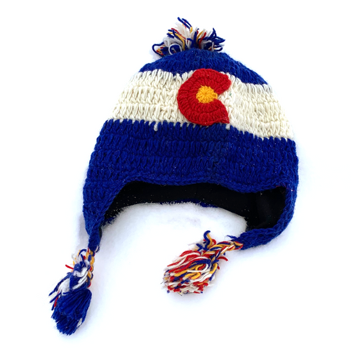 Wool Colorado Pom-Pom Earflap Beanie with Fleece Lining Wool Colorado Pom-Pom Earflap Beanie with Fleece Lining
