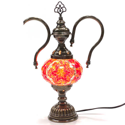 Turkish Mosaic Genie Bottle Table Lamp B1 14"x10"x6" Orange - GENIB2 Turkish Mosaic Genie Bottle Table Lamp B1 14"x10"x6" Orange - GENIB2