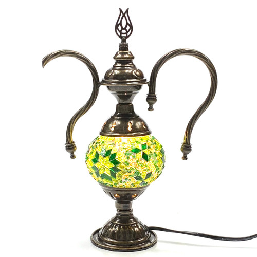 Turkish Mosaic Genie Bottle Table Lamp B1 12"x9"x5" Green - GENIB1 Turkish Mosaic Genie Bottle Table Lamp B1 12"x9"x5" Green - GENIB1