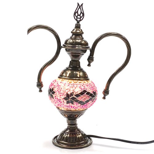 Turkish Mosaic Genie Bottle Table Lamp B1 12"x9"x5" Purple - GENIB1 Turkish Mosaic Genie Bottle Table Lamp B1 12"x9"x5" Purple - GENIB1