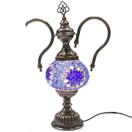 Turkish Mosaic Genie Bottle Table Lamp B1 14"x10"x6" Royal Blue - GENIB2 Turkish Mosaic Genie Bottle Table Lamp B1 14"x10"x6" Royal Blue - GENIB2