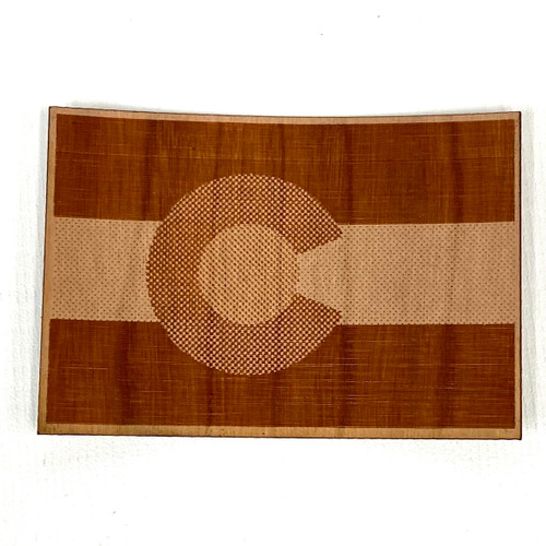Real Wood Colorado State Flag Self Adhesive Sticker 3.75" Real Wood Colorado State Flag Self Adhesive Sticker 3.75"