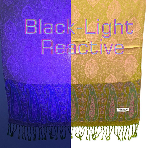 UV Reactive Split Pea and Ham Soup Green Pink Paisley Soft Touch EDM Party Pashmina Scarf UV Reactive Split Pea and Ham Soup Green Pink Paisley Soft Touch EDM Party Pashmina Scarf