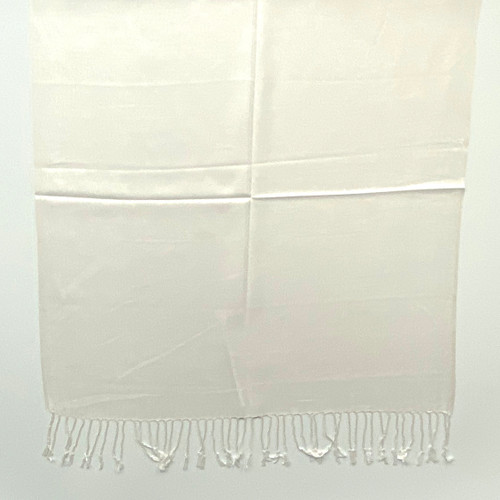 Clean White Shiny Soft Touch Pashmina Scarf