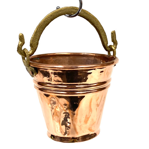 Cute Succulent Flower Pot Kettle Solid Copper with Brass Handle 4.5"