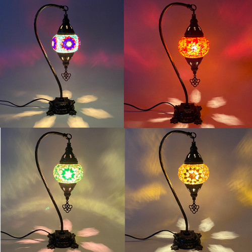Turkish Mosaic Camel Neck Lamp - 8.5"x16.25" - DB1 - Assorted Colors Turkish Mosaic Camel Neck Lamp - 8.5"x16.25" - DB1 - Assorted Colors
