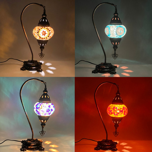 Turkish Mosaic Camel Neck Lamp - 8.75"x16.25" - DB2 - Assorted Colors Turkish Mosaic Camel Neck Lamp - 8.75"x16.25" - DB2 - Assorted Colors