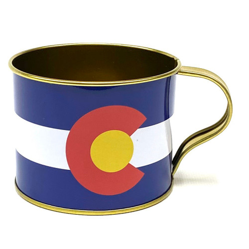 Ol Timey Colorado Souvenir Tin Cup with Gold Lining Ol Timey Colorado Souvenir Tin Cup with Gold Lining
