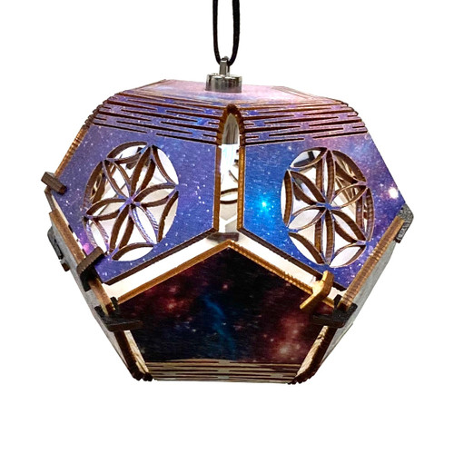 Amazing Colorful Dodecahedron Woodcut Lamp Ornament Birch 5" 1 Count Assort Amazing Colorful Dodecahedron Woodcut Lamp Ornament Birch 5" 1 Count Assort