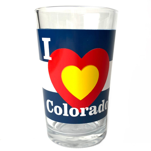 I Heart Colorado Flag Super Double Shot Glass 2.6oz Souvenir I Heart Colorado Flag Super Double Shot Glass 2.6oz Souvenir