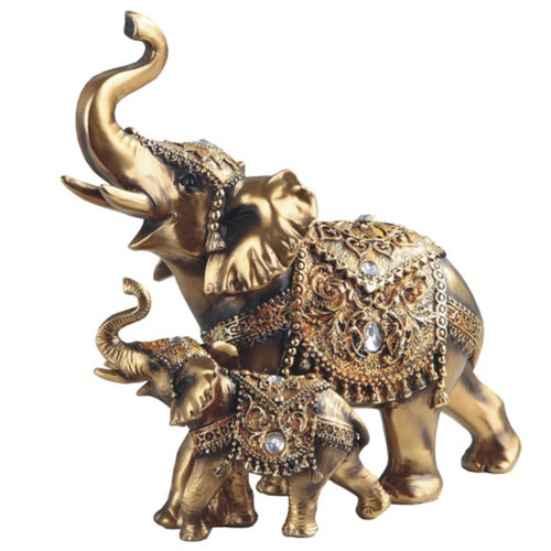 Golden Thia Elephant with Calf Golden Thia Elephant with Calf
