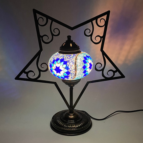 Five Pointed Star Plasma Cut Mosaic Table Lamp STAR5-MB3 Five Pointed Star Plasma Cut Mosaic Table Lamp STAR5-MB3