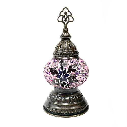 Small Mosaic Table Lamp 9 Volt Battery LED Power MB1 Small Mosaic Table Lamp 9 Volt Battery LED Power MB1