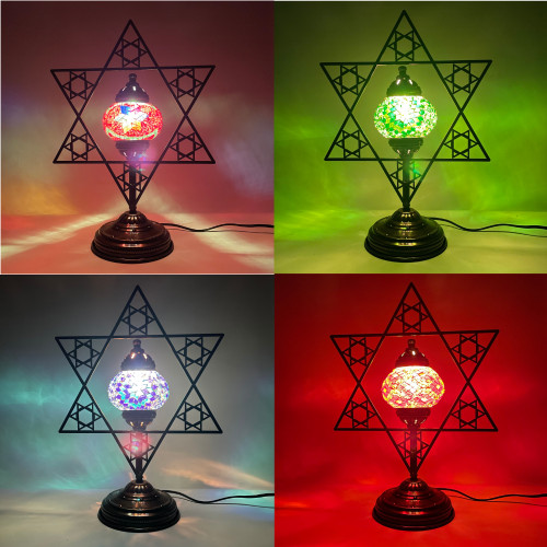 Star of David Mosaic Turkish Ironwork Lamp MB1 Star of David Mosaic Turkish Ironwork Lamp MB1