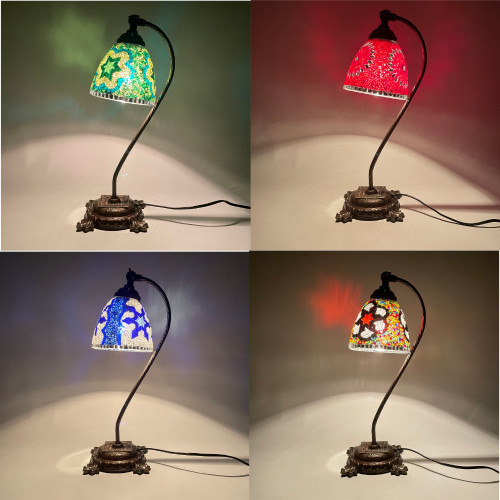 Reading Lamp with Adjustable Arm Turkish Mosaic Table Lamp - Assorted Colors 1 Count