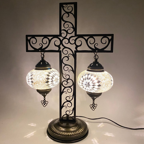Constantinople Iron Work Cross Lamp Turkish Mosaic Table Lamp - Assorted Colors 1 Count Constantinople Iron Work Cross Lamp Turkish Mosaic Table Lamp - Assorted Colors 1 Count