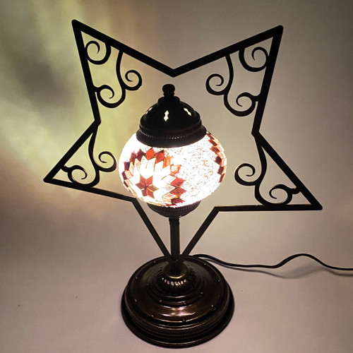 Five Pointed Star Plasma Cut Mosaic Table Lamp STAR5-MB2 Five Pointed Star Plasma Cut Mosaic Table Lamp STAR5-MB2