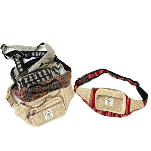 100% Hemp Fanny Pack Bag Nepal Assorted Designs 1 Count 100% Hemp Fanny Pack Bag Nepal Assorted Designs 1 Count