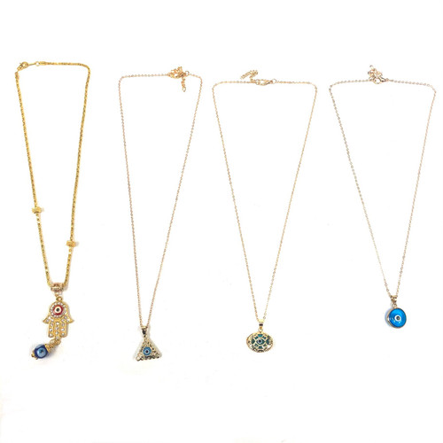 Evil Eye Necklace Chain and Crystals Assorted Colors and Styles 1 Count Evil Eye Necklace Chain and Crystals Assorted Colors and Styles 1 Count