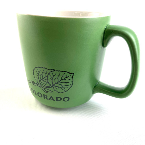 Colorado Waxy Green Aspen Leaf Mug Ceramic Souvenir Colorado Waxy Green Aspen Leaf Mug Ceramic Souvenir