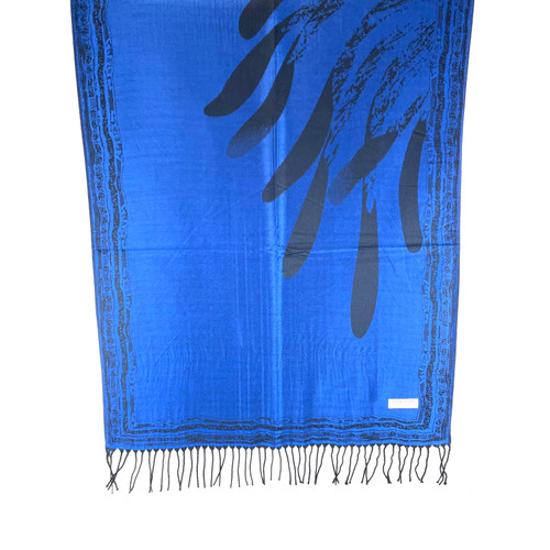 Black and Blue Wavy Feelers Pashmina Scarf Black and Blue Wavy Feelers Pashmina Scarf