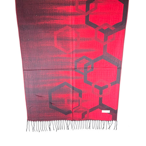 Red and Black Miami Hexagon Pashmina Scarf Red and Black Miami Hexagon Pashmina Scarf