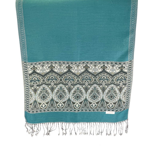 Tan and Taupe Arabic Carpet with Glitter Accents Pashmina Scarf Tan and Taupe Arabic Carpet with Glitter Accents Pashmina Scarf