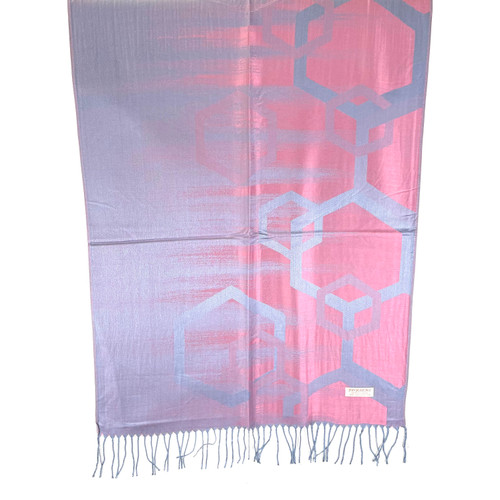 Burnt Orange and Silver Miami Hexagon Pashmina Scarf Burnt Orange and Silver Miami Hexagon Pashmina Scarf