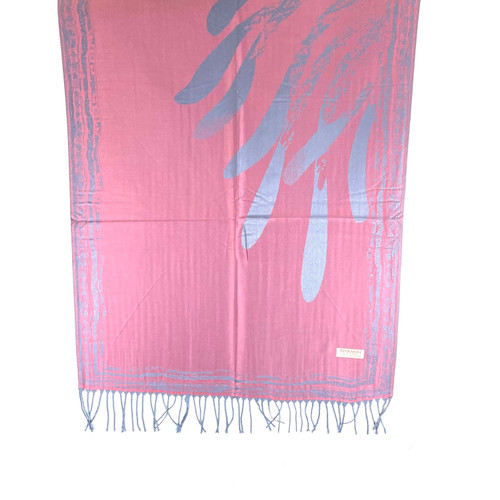 Silver and Pink Wavy Feelers Pashmina Scarf Silver and Pink Wavy Feelers Pashmina Scarf